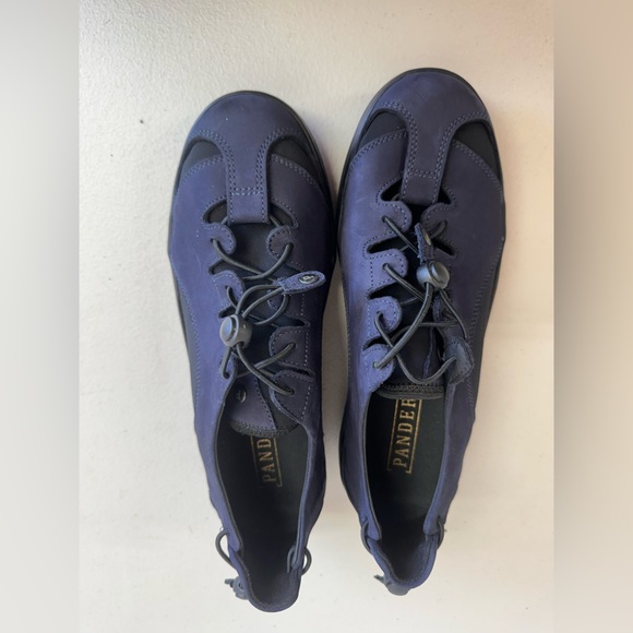 Pandere Adjustable Comfort Sneakers Navy Leather Size 9 Wide Fit Orthopedic Shoe - Picture 4 of 6